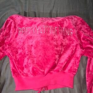 PrettyLittleThing Pink Velour Sweatshirt